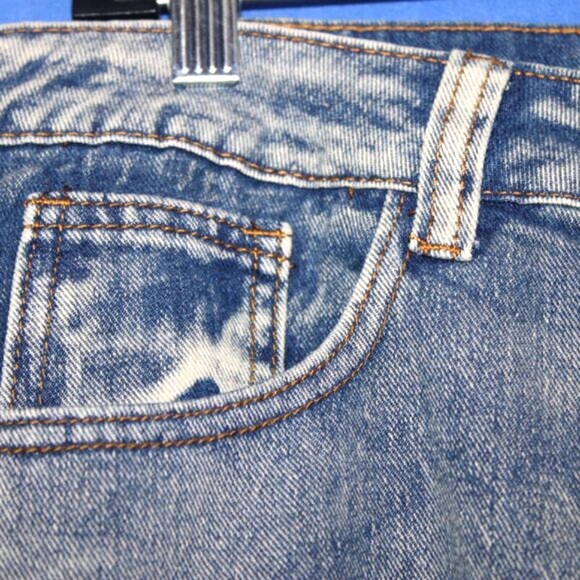 Distressed Denim Straight Leg Jeans Blue 34 - Picture 3 of 9